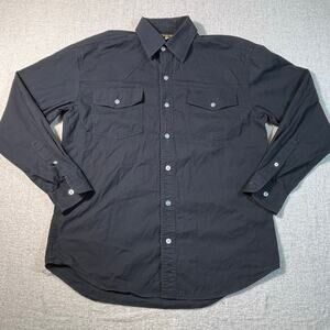 Wyoming Traders Men’s Small Black Long Sleeve Button Front Collared Ranch Shirt